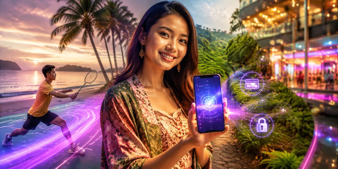 Pengguna Malaysia menggunakan aplikasi kasino ent300 di destinasi pelancongan Langkawi