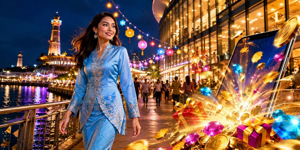Pengguna wanita Malaysia mengakses platform ent300 secara selamat melalui telefon pintar